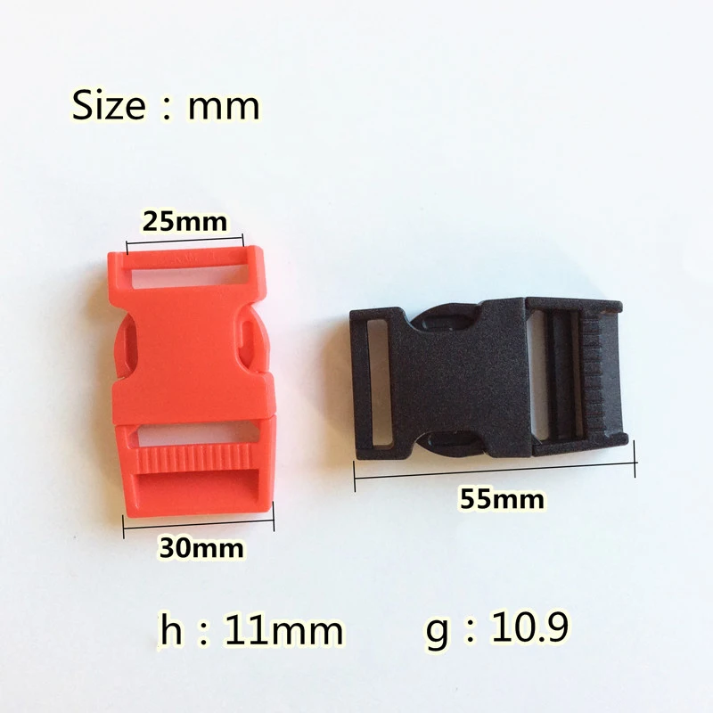 Meetee 25 мм двойная Регулируемая Боковая спуск пластиковая пряжка для Паракорда