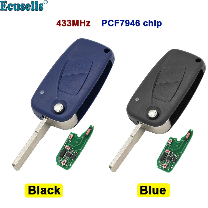 Пульт дистанционного управления с 2 кнопками 433 МГц чип PCF7946 неограненным лезвием