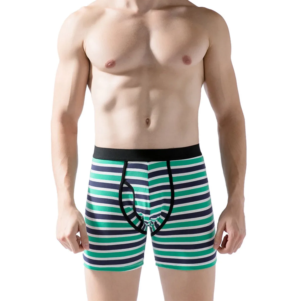Мужские шорты-боксеры Европейское Нижнее Белье Полосатые открытые летающие