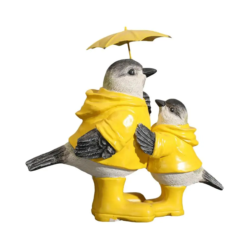 Скульптура в виде зонтика и птицы декоративное украшение из желтой смолы