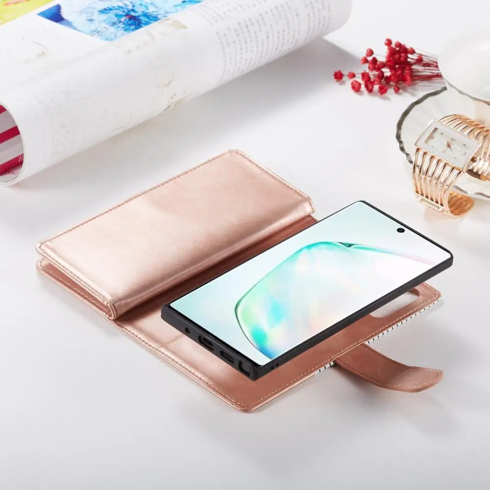 9 держатель для карт кошелек чехол для samsung Galaxy Note 10 Plus Note 9 S10 S9 S8 Plus S10E Флип кожаный съемный магнитный чехол для телефона