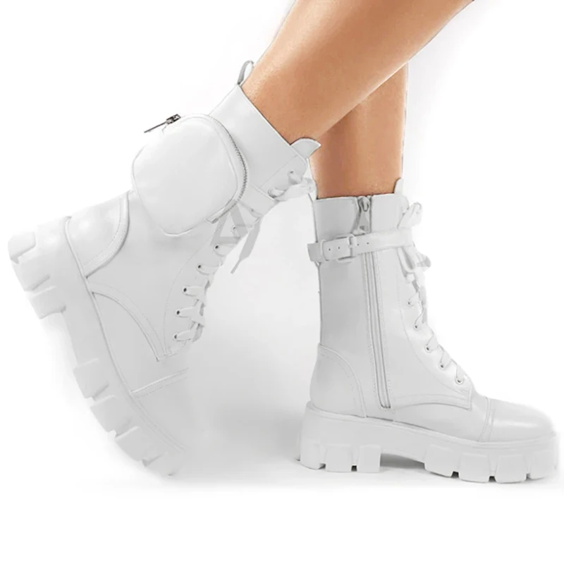 

Leather Boots Women Motocycle Female Shoes Autumn Lace Up Winter Motorcycle Boots 2020 New Style Foodwear