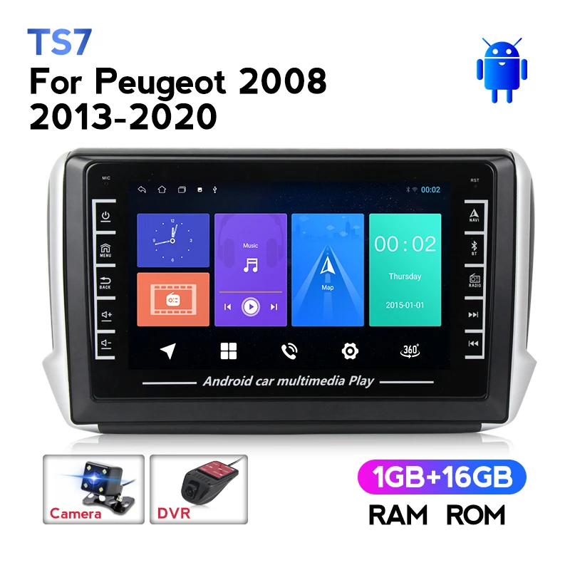 

Автомагнитола на Android, AHD, HD, 2008X2013, IPS, для Peugeot 2014, 2016, 2017, 2018, 2019, 2020, 2DIN, без DVD