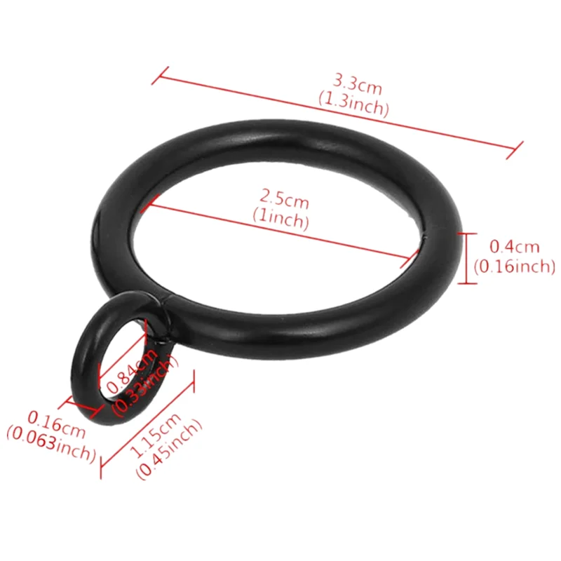 

Saim 40pcs Curtain Rings Hanging Circle Black Plastic Curtain Ring Bathroom Bedroom Window Drapery Rings Curtain Roman Circles
