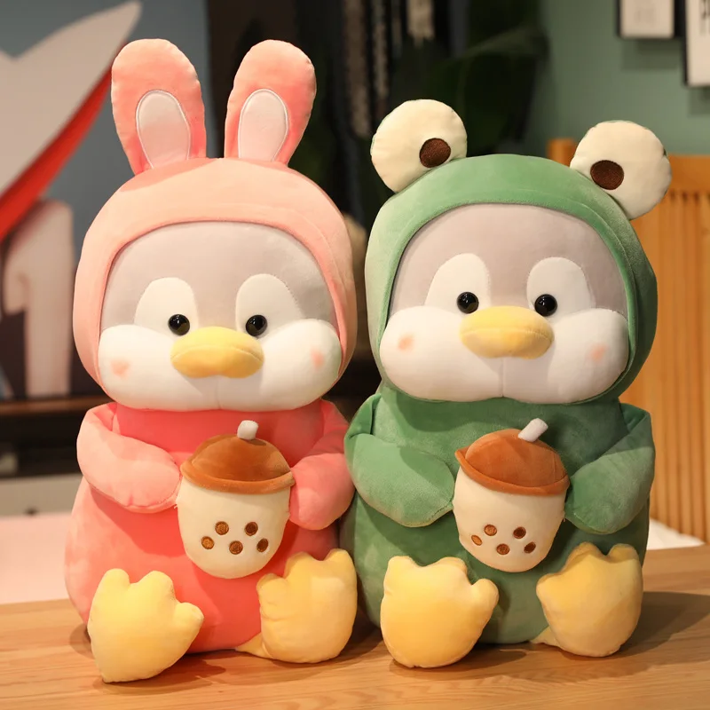 

Милые мягкие плюшевые игрушки в виде животных, Пингвин с пузырями, чайная чашка, игрушки, мягкая подушка, куклы для девочек, подарки на день р...