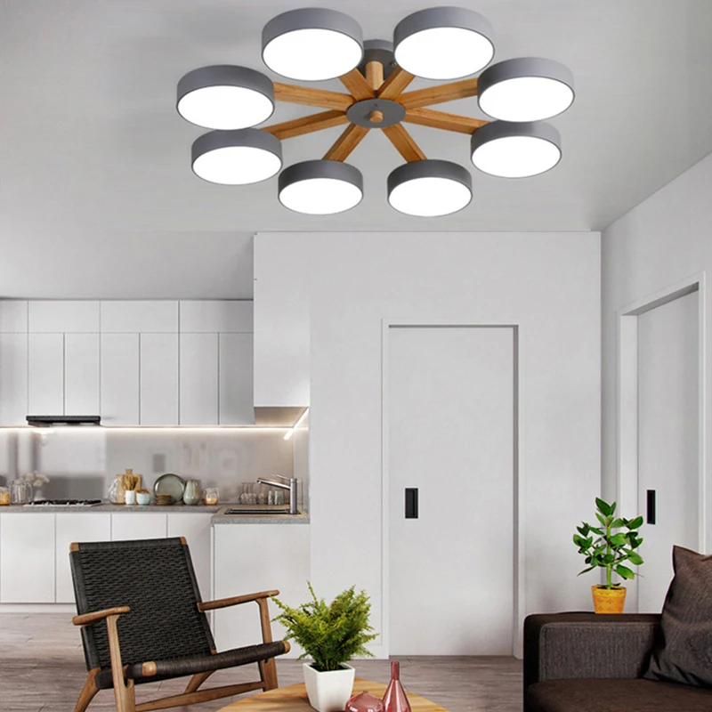 Nordic простой затемнения деревянная подставка и тормозный диск абажур 220 V