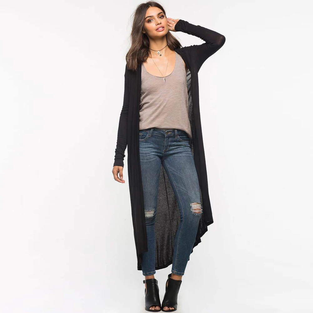 New European Women Autumn Split Slim Cardigan Long Sleeve Loose Asymmetric Batwing Pocket Thicken Sweaters |