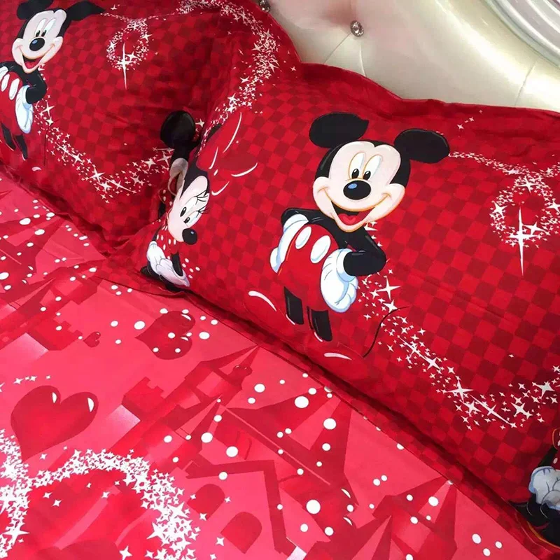 Комплект постельного белья Disney с Микки и Минни Маус мягкое стеганое одеяло