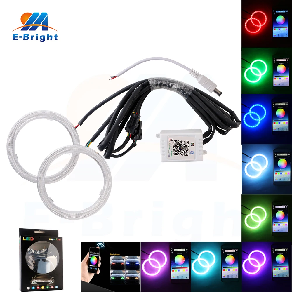 3 комплекта автомобильных колец COB RGB 60 мм 70 80 90 100 110 120 Halo кольца фары для
