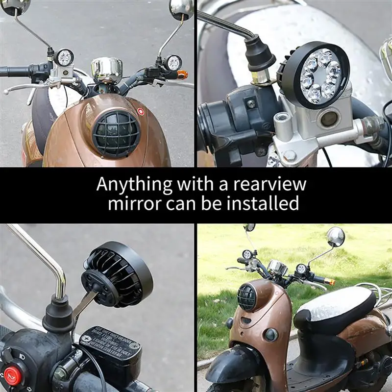 

2PCS Set Bright Light Motorcycle Headlight Fog Driving Lights Front Head Lamp 6 LED Beads Motorcycle Lamp Cooling back cover