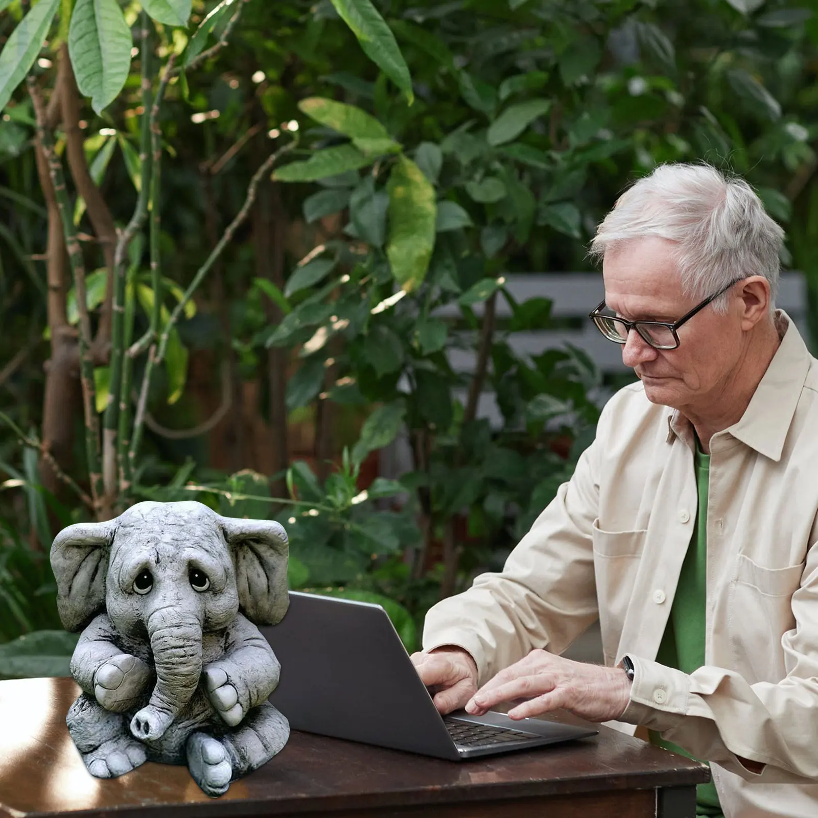 Статуэтка слона из смолы фигурки животных художественное милое уличное