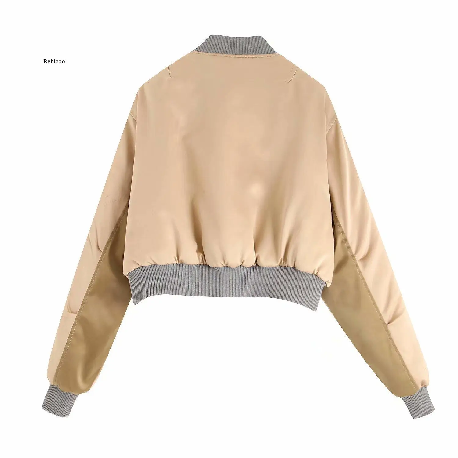 Куртка женская короткая бейсбольная на молнии Повседневная Свободная верхняя