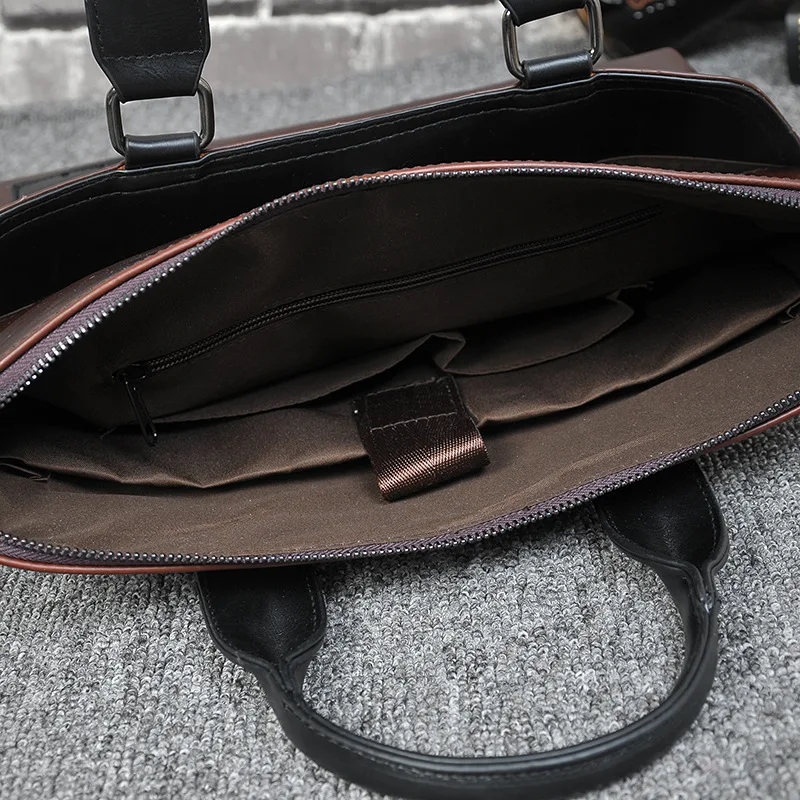 

Vintage Men Briefcase Business Office Handbag Crazy horse Leather Shoulder Messenger Bag for 13" Laptop Men's Crossbody bags