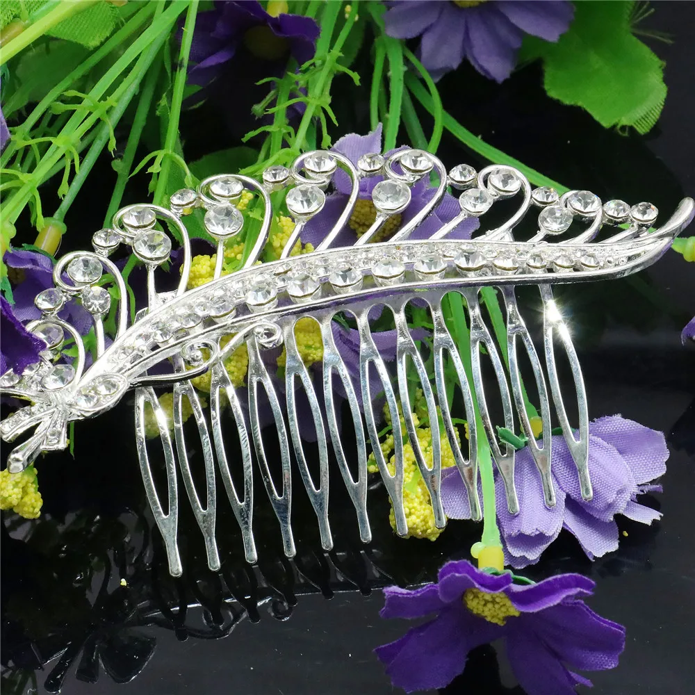 Свадебные свадебные заколки для волос с бантом и искусственными листьями