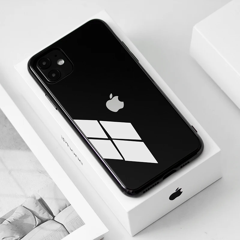 Роскошный чехол для телефона из закаленного стекла для iPhone 11 Pro Max X XR XS 7 6s 8 Plus 8plus 7plus черный золотой красный белый чехол - Цвет: C