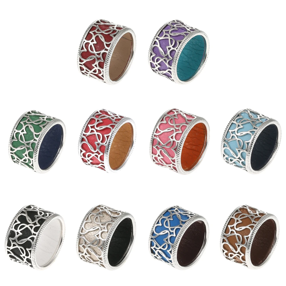 Кольцо Cremo женское со сменным кожаным покрытием романтическое широкое кольцо с