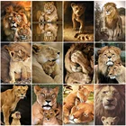 HUACAN полностью квадратная Алмазная картина 5D Лев DIY Алмазная художественная вышивка животное мозаика Вышивка крестом домашний декор