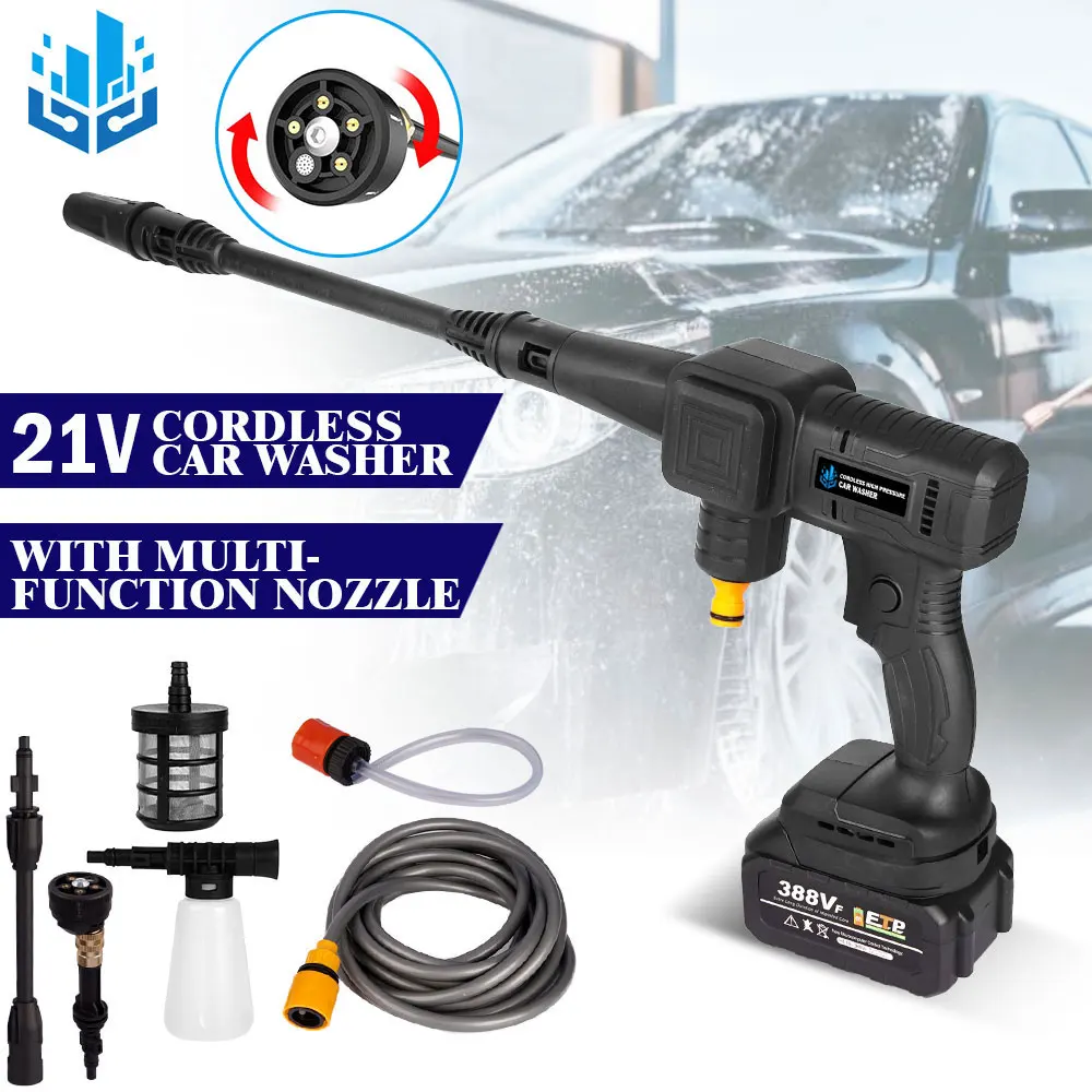 

30bar Cordless Electric Spray Gun High Pressure Cleaner Car Washer Gun For Makita 18V Battery for Cleaning Cars Floors ect