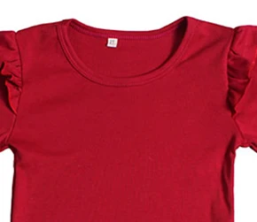 2019 модная однотонная Новая детская футболка с длинными рукавами и оборками