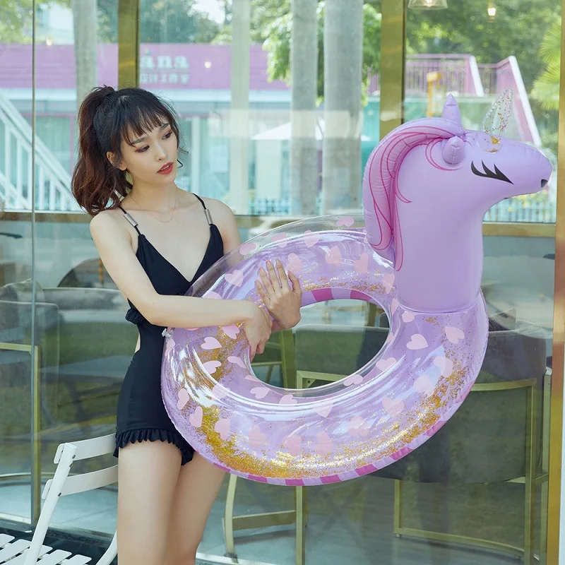 Rooxin Единорог плавающий бассейн надувной матрас для взрослых плавательное кольцо