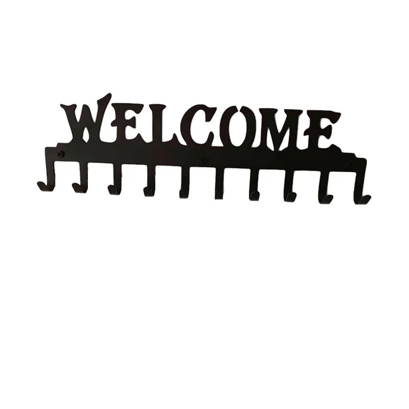 

Key Holder for Wall Mount WELCOME (10-Hook Rack) Decor,Metal Hanger for Front Door,Kitchen,Store House,Vehicle Keys