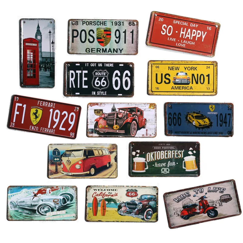 Американские винтажные металлические жестяные знаки американский номерной знак