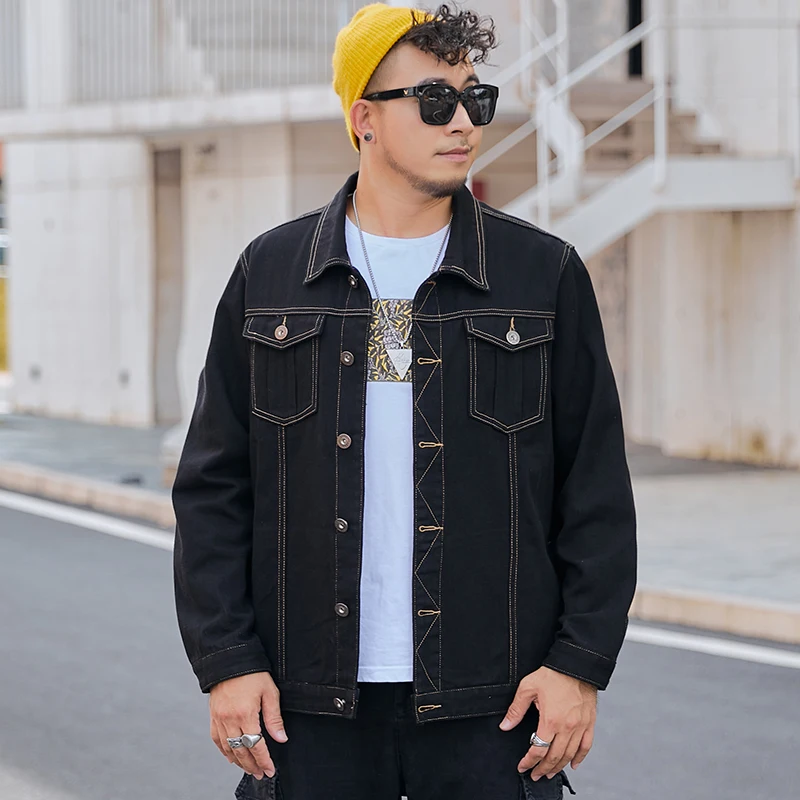 

Oversized Casual Men Denim Jacket 7xl 8xl Spring Autumn Fashion Design Simple Loose Youth Male Street Cowboy Coat Jacket