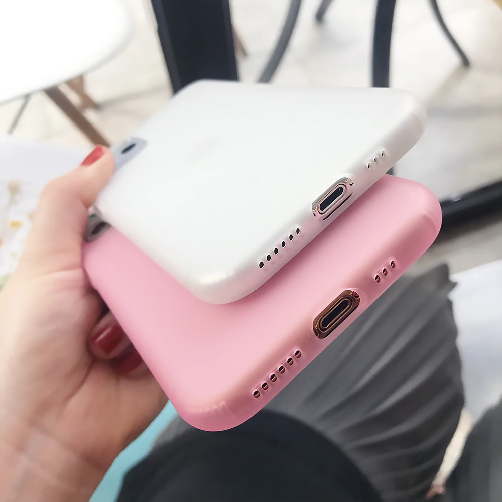 Прозрачный яркий однотонный чехол для телефона для iPhone 11 Pro Max X XR XS Max 6 6S 7 8 Plus Мягкая силиконовая задняя крышка на весь корпус Coque