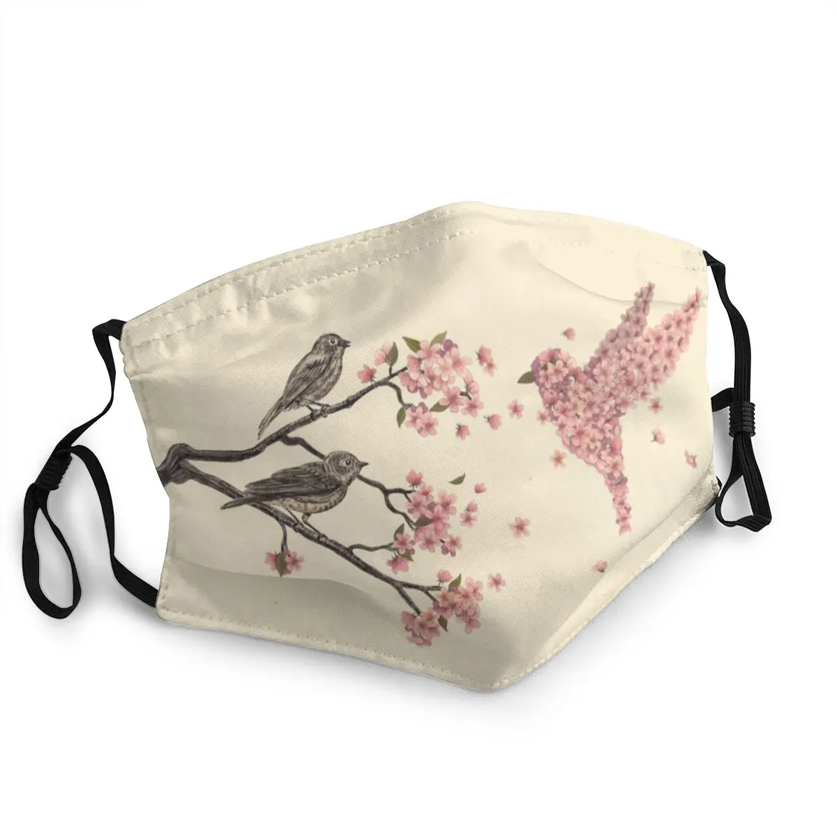 

Blossom Bird Washable Adult Face Mask Japanese Sakura Flower Anti Dust Haze Mask Protection Cover Respirator Mouth Muffle