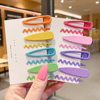 4pcsset new colorful wave hairpin girl cute hair clips headwear candy color barrette korean style fashion hair accessories