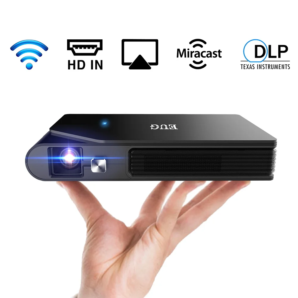 Портативный мини проектор DLP 3D Wifi Usb Beamer домашний кинотеатр беспроводной Airplay Led