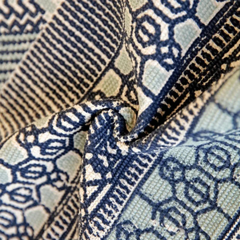 

Vintage Bohemian Style Hand-fringed Woven Cotton Linen Rug Tatami Mat Geometric Floor Mat Living Room Bedroom Decorative Blanket