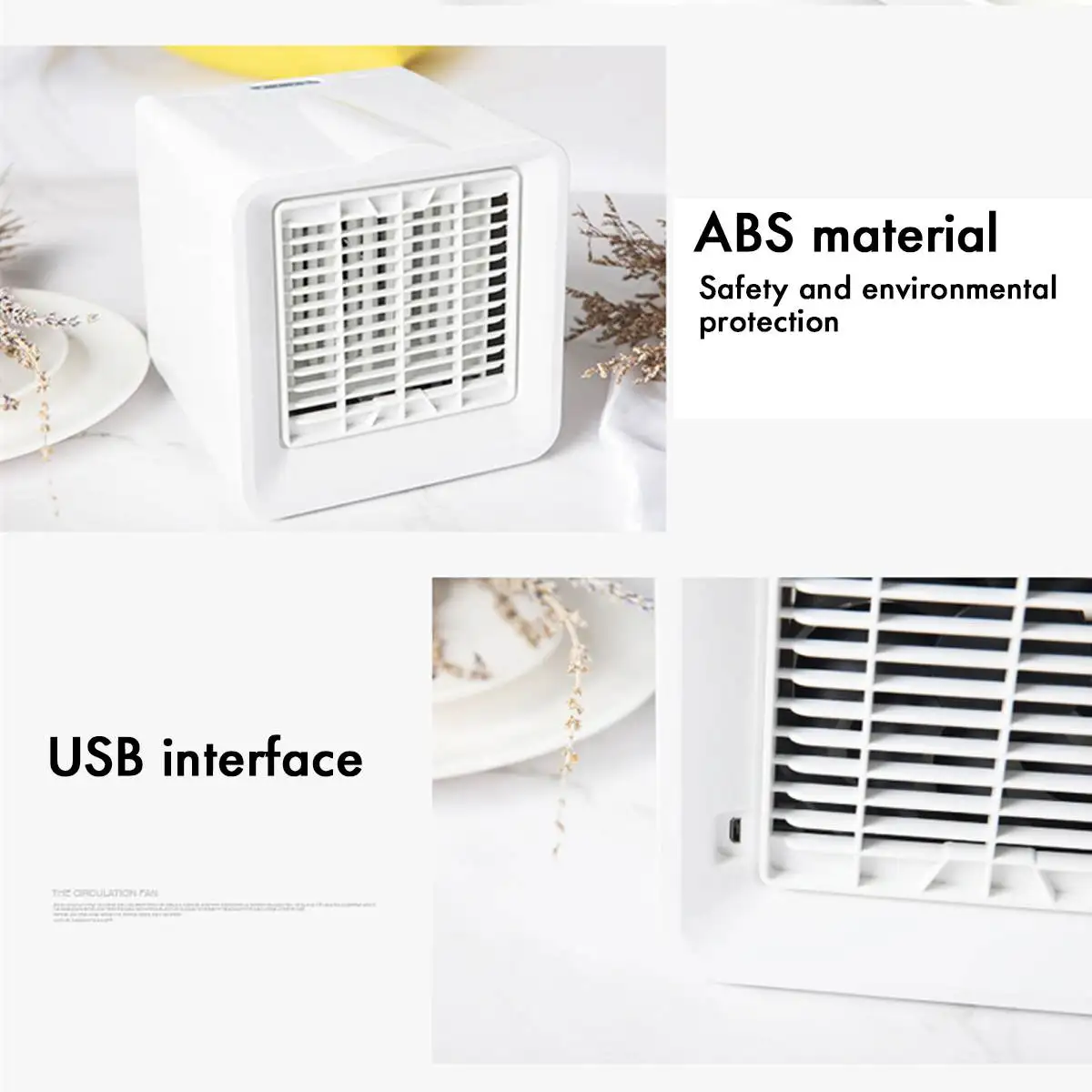 

Car Anion Air Conditioner Desktop Air-Cooler Portable Mini Fan humidifier Portable USB Cool Cooling Fan 3 Gear Speed for Home