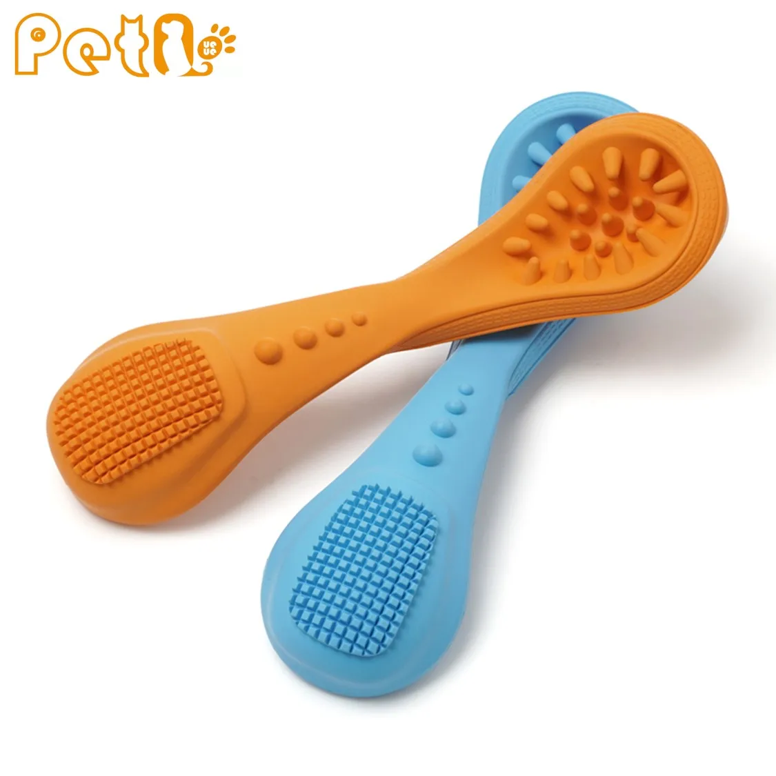 

Жевательные игрушки для собак pettail, нетоксичные прочные резиновые игрушки для собак и кошек, форма ложки, моляр, жевательные чистые зубы, ухо...