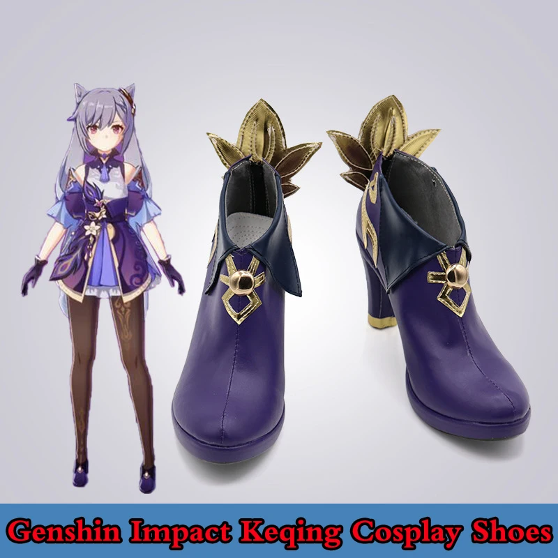 

Project KEQING Cosplay Shoes New Game Genshin Impact Cosplay Props Anime Lolita Women's Shoes Custom Size 34-43 Free Shipping