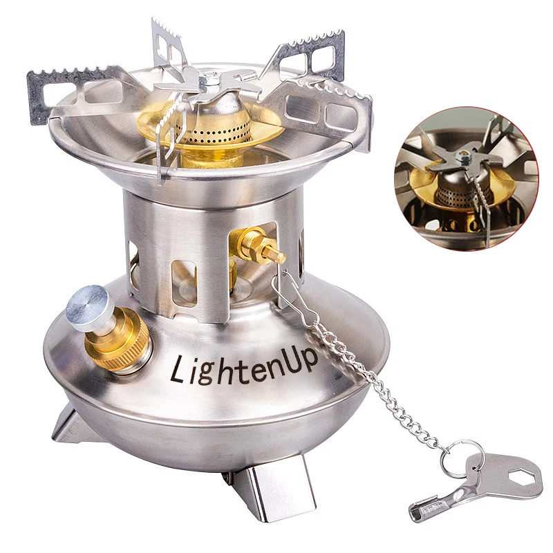 

Портативная бензиновая мультитопливная горелка Lighten Up Spider для кемпинга, 500 мл, 3,5 кВт