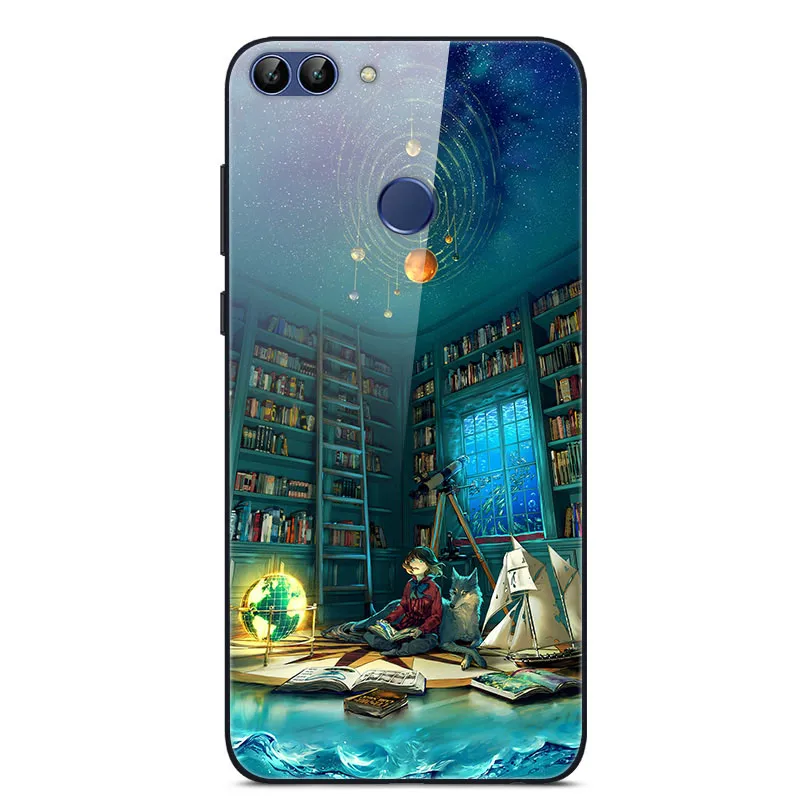 54 Для huawei P Smart Enjoy 7S чехол из закаленного стекла с изображением планеты космос, стеклянный чехол-накладка для huawei P Smart Coque Shell PSmart - Цвет: 54