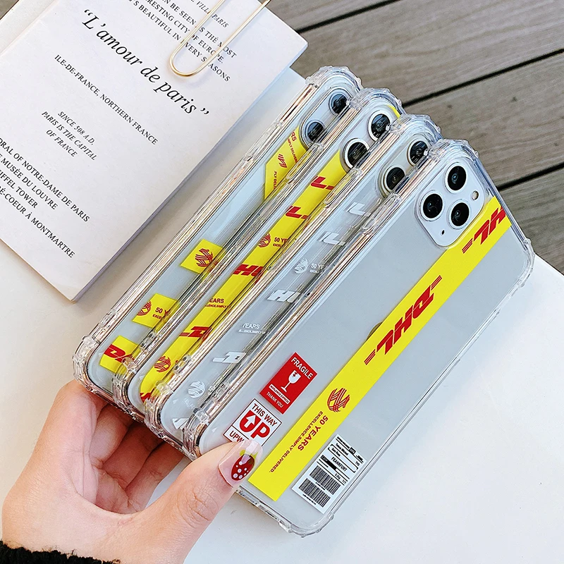 DHL Экспресс логистическая этикетка чехол для телефона iPhon 11 Pro X XR XS Max мягкий