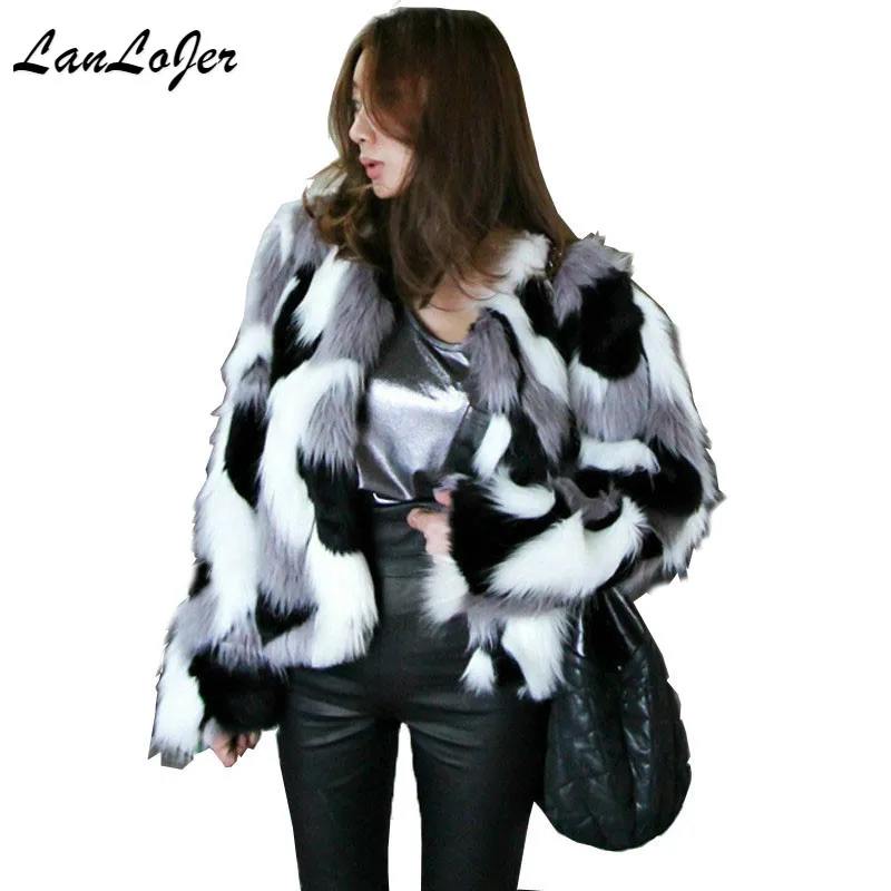 Женская Шуба бомбер из искусственного меха норки с круглым вырезом уличная