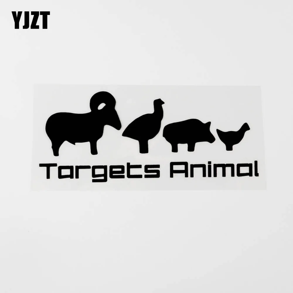 

YJZT 16,3 см × 6,7 см Виниловая наклейка с изображением силуэтов, животных, забавная наклейка на машину, черный/серебристый цвет 8C-0475