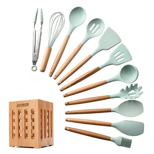 11/12/13Pcs Silicone Kitchen Set nonstick Kitchen Utensils Set with Spoon Spatula Cooking Accessories Baking Kitchen Tools Set - Цвет: 12 Pcs kitchen set