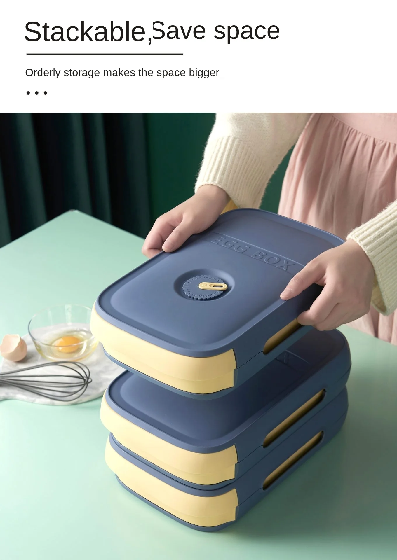 

Refrigerator Egg Storage Box Fresh-keeping Household Creative Kitchen Food Organizer Rolling Drawer Type Convenient Exquisite