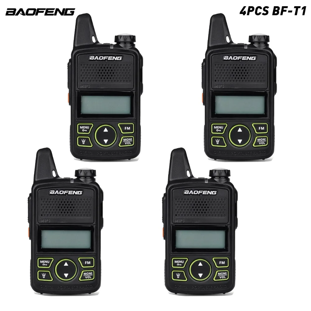 4 шт./лот Оригинальный BAOFENG BF T1 мини дети иди и болтай Walkie Talkie UHF портативный