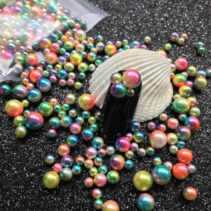 2020 новый дизайн ногтей натуральный жемчуг непористые АБС россыпью круглые