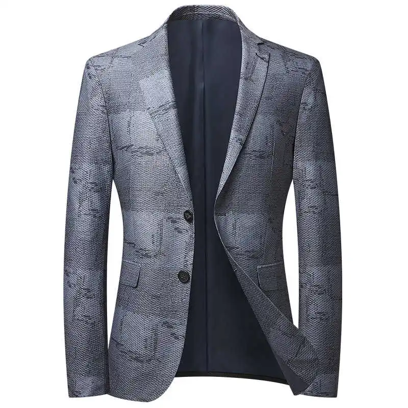 

Business Office Men Work Slim Fit Blazer Jacket Single Breasted Autumn Classic Plaid Suit Coat Party Wedding Blazers Outwear 4XL