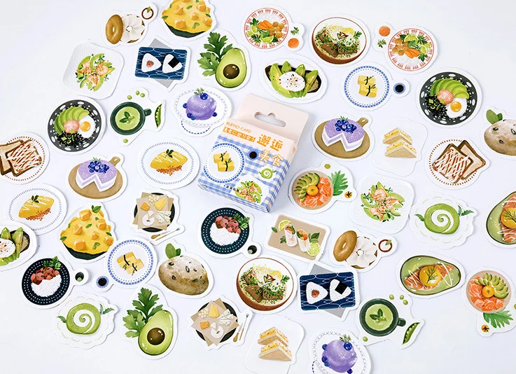 

Delicious food decorative sticker(1pack=46pieces)