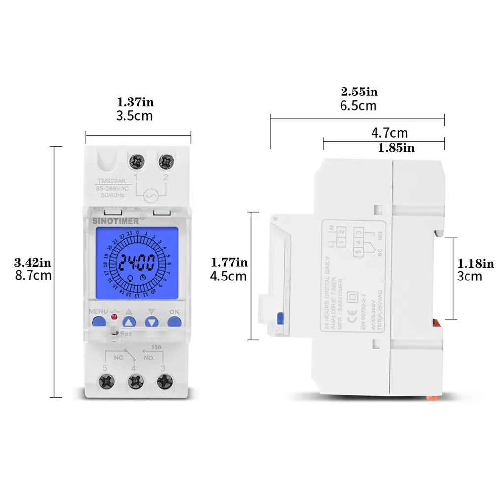 

TM929 Series 24-hour Analog Timer 85-265V Backlight Display 96 Times 15 Mins With Battery Analog Timer