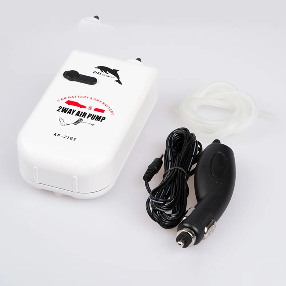 Battery Aeration Pump Fishing Oxygen Portable Powered Pump White 1 Pcs