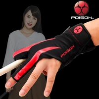 poison billiard pool cue gloves red one piece lycra fabric durable comfortable gloves professional gloves billard accessories