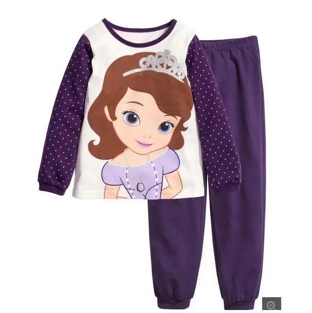 Детские пижамы для девочек Комплекты одежды Осенняя одежда сна принцессы с